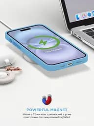 Силиконовый чехол с MagSafe для Apple iPhone 16, ICON2 MagCase, голубой, противоударный, панель с мягкой подкладкой, защита всего корпуса, поддержка беспроводной зарядки, совместим с защитными стеклами и пленками, ArmorStandart (ARM80183) - мініатюра 8
