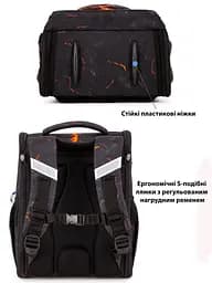 Ортопедичний шкільний рюкзак (ранець) School Standard 6 в 1 для хлопчика 570 гр 14,5 літрів Чорний з помаранчевим - мініатюра 7