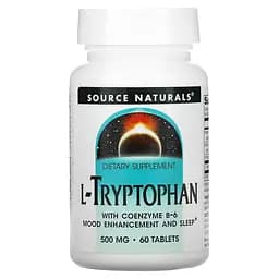 Амінокислота Source Naturals L-Tryptophan 500 mg with Coenzyme B-6, 60 таблеток