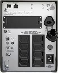 Джерело безперебійного живлення APC Smart-UPS 1500VA LCD Lin.int. AVR 8 х IEC SmartSlot USB RJ-45 метал (SMT 1500I) - мініатюра 2