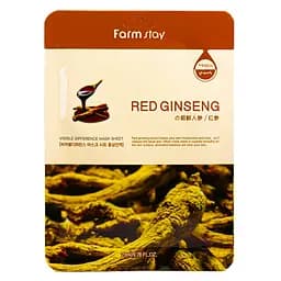 Тканевая маска увлажняющая для лица FarmStay Red Ginseng с экстрактом женьшеня 23 мл