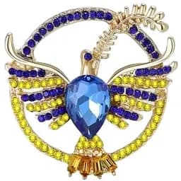 Брошь Птица брошь-булавка символ Украины желто-голубая