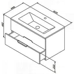 Тумба з умивальником AM.PM Spirit 80 см M70-FUX0802-WC0802-38, Білий - мініатюра 2