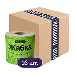 Туалетная бумага Жабка стандарт на гильзе 16 шт.