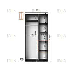 Шафа-купе Idea серія 5 100 x 60 x 210 см Антрацит - мініатюра 2