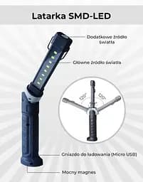 Акумуляторний світлодіодний ліхтар 8+1 (LED) PROTESTER SMD-LED - мініатюра 5