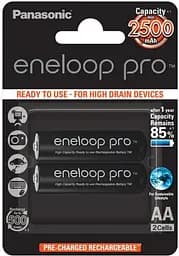 Акумулятор АА Panasonic Eneloop Ni-Mh R6 2500mAh 2bl (BK-3HCDE/2BE) (Чорний) - мініатюра 2