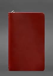 Кожаный блокнот (софт-бук) 8.0 на резинке красный краст