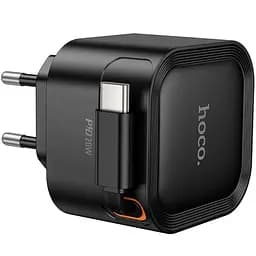 МЗП Hoco C153A Changer With Retractable Cable Type-C PD20W Black - мініатюра 4