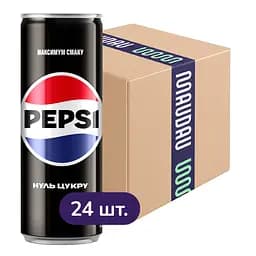 Упаковка напитка Pepsi Max безалкогольный сильногазированный 7.92 л (0.33 л х 24 шт.) ж/б