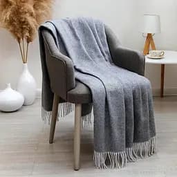 Плед бавовняний Vladi Валенсія Паркет 140х200 біло-темно-сірий