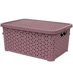 Корзина Diomedea с крышкой 29.7x19.6x13 см 6 л темно-пудровая (К12-803) 