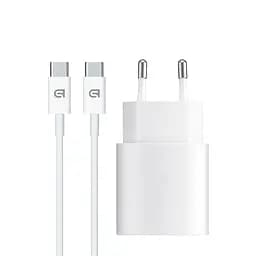 Зарядний пристрій ArmorStandart AR-TA800W USB-C 25W White + кабель USB-C to USB-C (ARM63804)
