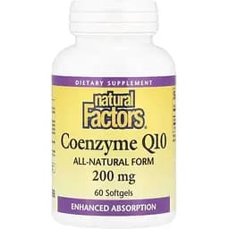 Коензим Q10 Natural Factors Coenzyme Q10 200 mg, 60 капсул