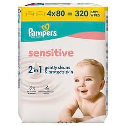 Дитячі вологі серветки Pampers Sensitive 320 шт. - мініатюра 2
