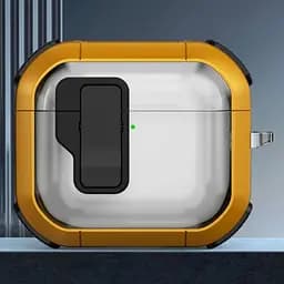 Футляр протиударний Locking Button для навушників Airpods Pro 3 Yellow - мініатюра 2