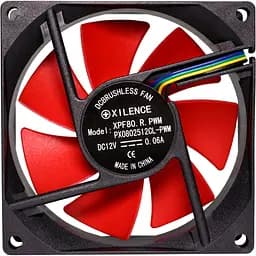 Вентилятор для корпуса 80mm Xilence Performance C XPF80.R.PWM Red/Black, Retail Box - мініатюра 5