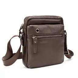 Месенджер класичний в гладкій шкірі коричневий Tiding Bag 8717C коричневий