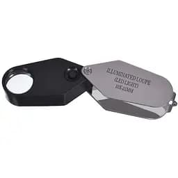 Ювелирная лупа 10X увеличение диаметр 21 мм Magnifier 21002 с Led-подсветкой