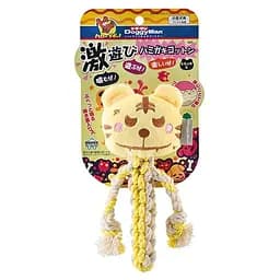 Игрушка для собак DoggyMan Cotton Tiger 18 см с канатом и пищалкой для жевания и игр безопасная и прочная