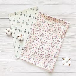 Пелюшки Bimbo Єдинороги та панда з принтом 100×80 см 2 шт.