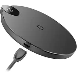 Бездротовий зарядний пристрій Baseus Digtal LED Display Wireless Charger WXSX-01 Black - мініатюра 2