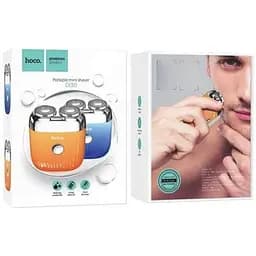 Портативна чоловіча роторна електробритва 3Вт Hoco Portable mini shaver DI30 IPX6 Блакитна
 - мініатюра 2
