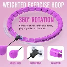 Хулахуп обруч для схуднення рожевий Hoola Hoop та гумки для фітнесу Fitness 5 штук - мініатюра 7