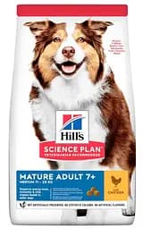 Сухий корм Hill's Science Plan Mature Adult 7+ Medium with Chicken з куркою для собак середніх порід старше 7 років – 14 кг
