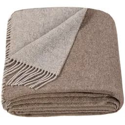 Плед мериносовий Love You 140×220 см світло-сірий/темно-коричневий (4699)