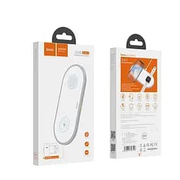 Бездротовий зарядний пристрій Hoco CW20 Wisdom 2in1 10W White - мініатюра 3
