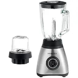 Блендер Sokany SK-146S з пластиковою чашею 1.5 л для коктейлів з кавомолкою 3 режими стаціонарний 450 Вт чорний