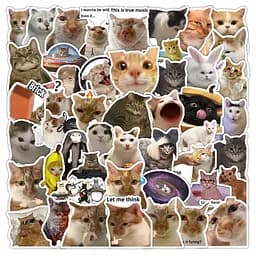 Стікерпак Котики Набір наклейок GeekLand Kitties 56 штук