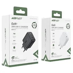 Мережевий зарядний пристрій Acefast a21 30 W gan single usb-c charger black - мініатюра 4