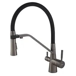 Змішувач для кухні Mixxus Premium Magnet 021 із силіконовим виливом graphite MI6975 Графіт