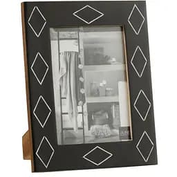 Фоторамка J-Line зі смоли та дерева з ромбами 13х18 см чорна (30212)