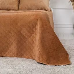 Покривало ТЕП Velour ромб круглий 210х150 см кавове (4-00515_22387) - мініатюра 5