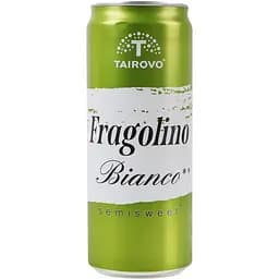 Напій винний Tairovo Fragolino Bianco слабоалкогольний газований напівсолодкий білий 6-6.9% 0.33 л
