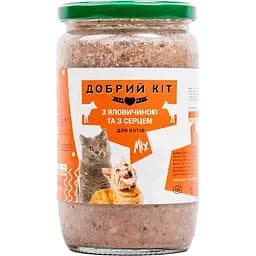 Вологий корм для котів Добрий Кіт з яловичиною та серцем 660 г