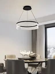 Дизайнерский светильник в черном каркасе Line.F Диаметр 80см