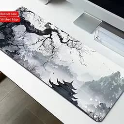 Килимок для миші та клавіатури "Zen Sakura" 80×30 см — арт-дизайн, який надихає, Сірий