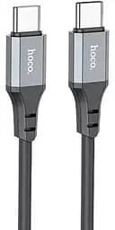 Кабель силіконовий Hoco X86 Spear Silicone Type-C to Type-C 60 W 1 метр чорний