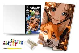 Картина за номерами Qbee Споріднені душі з дерев'яною підставкою 30x40 см QB900-068