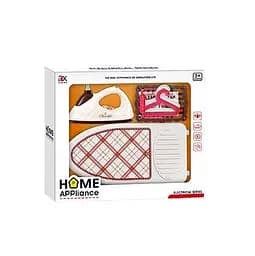 Набор для глажки 6932 A, утюг на батарейках, имитация работы утюга, спрей, гладильная доска, корзина, аксессуары, в коробке (6969237403166)