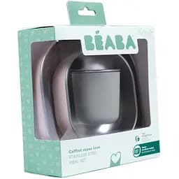 Набір: тарілка, миска, стакан Beaba металеві 4+ рожевий (913637)