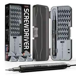 Аккумуляторная отвертка 46 в 1 с магнитными битами. Черная