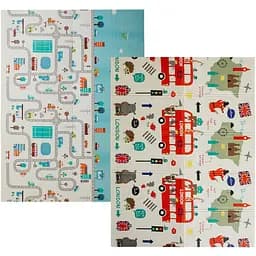 Детский коврик Poppet Экскурсия Лондон и Дорожный лабиринт двухсторонний складной 200х150x1 см (PP026-150H)