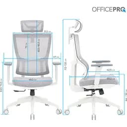 Офісне крісло OfficePro Elegant OC600-W-LG-LG White/Light Gray [148651] - мініатюра 12