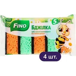 Губки кухонные Fino Пчелка крупнопористые 20 шт. (4 уп. х 5 шт.)