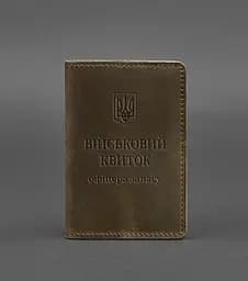 Кожаная обложка для военного билета офицера запаса 8.0 темно-коричневая Crazy Horse